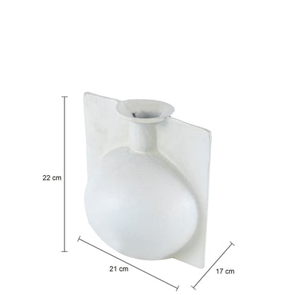 Preston Metal Vase Handmade Matte White Finish