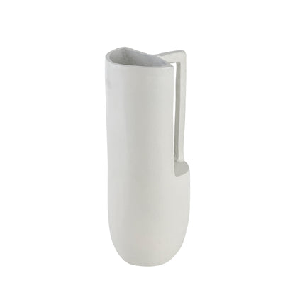 Brent Metal Vase Single Handle Matte White Finish