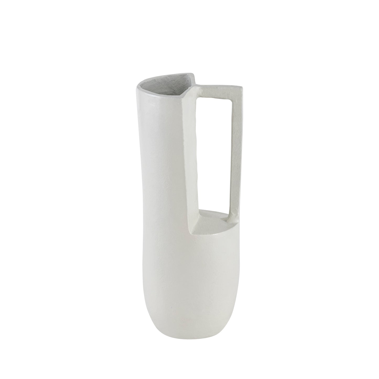 Brent Metal Vase Single Handle Matte White Finish