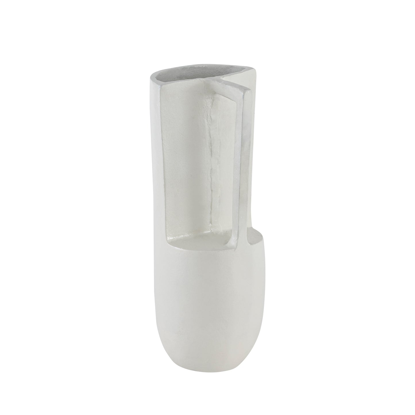 Brent Metal Vase Single Handle Matte White Finish