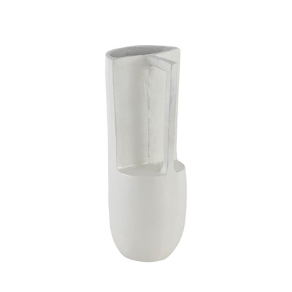 Brent Metal Vase Single Handle Matte White Finish