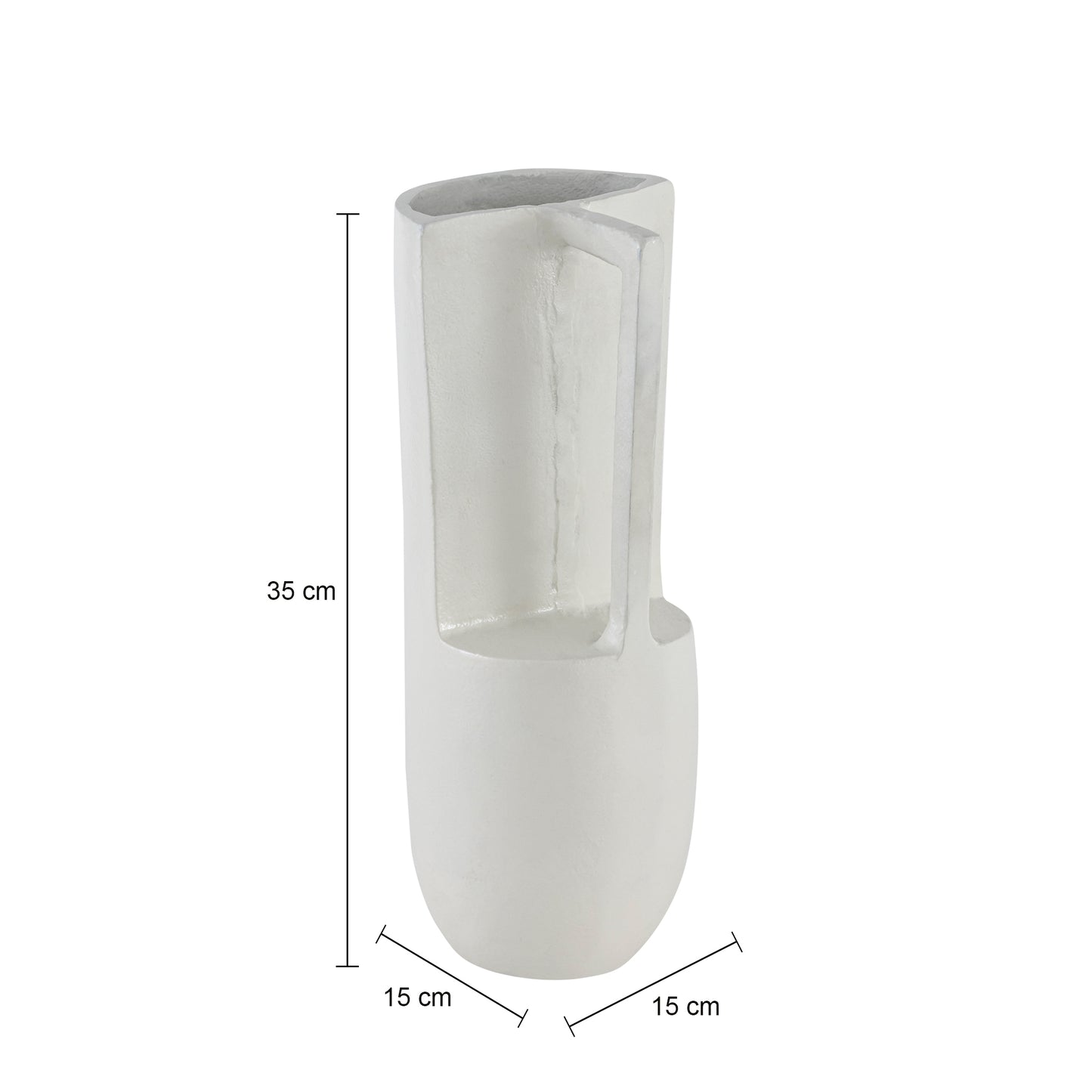 Brent Metal Vase Single Handle Matte White Finish