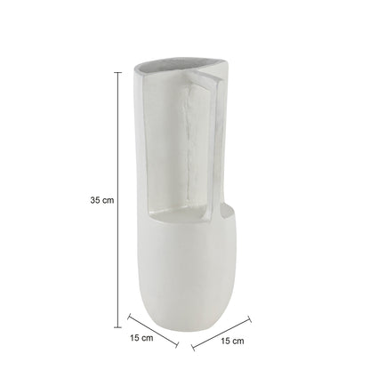 Brent Metal Vase Single Handle Matte White Finish