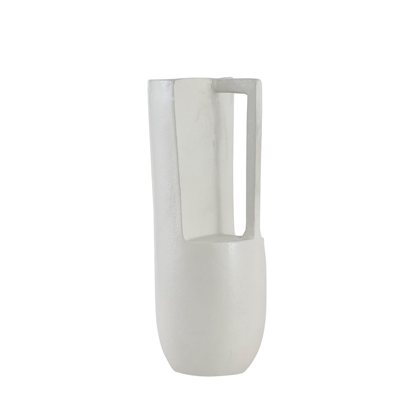 Brent Metal Vase Single Handle Matte White Finish