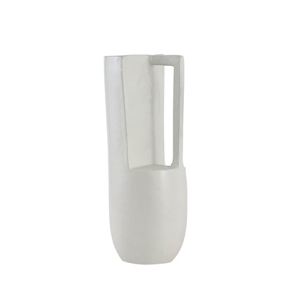 Brent Metal Vase Single Handle Matte White Finish