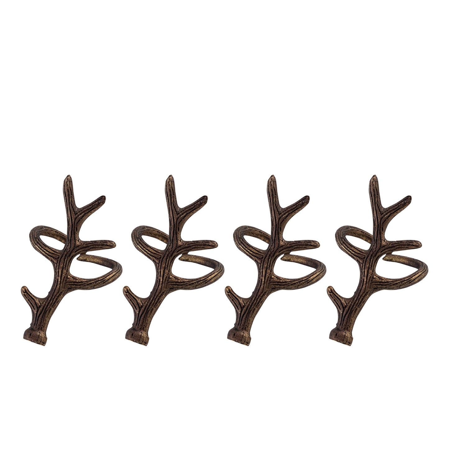 Antler Metal Napkin Ring Antique Brass (Set of 4)