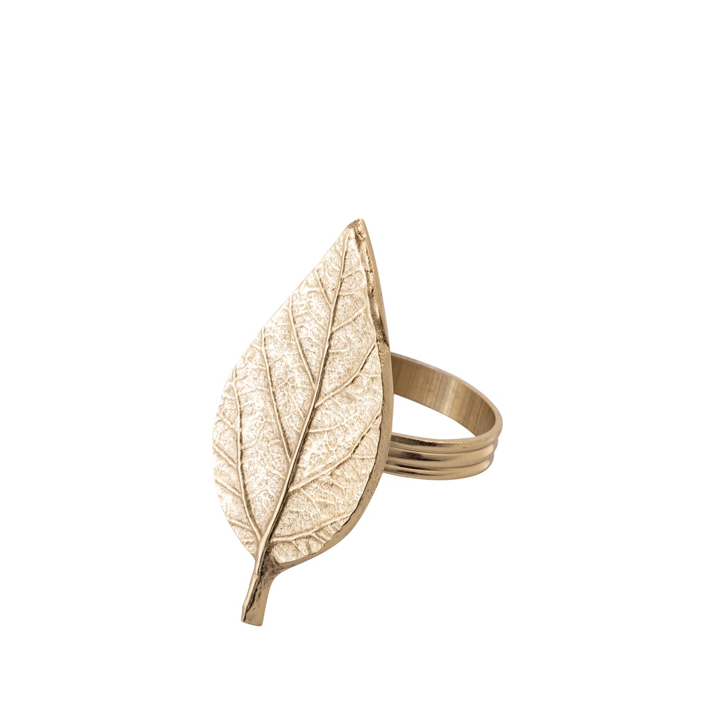 Fall Leaf Metal Napkin Ring Gold (Set of 4)