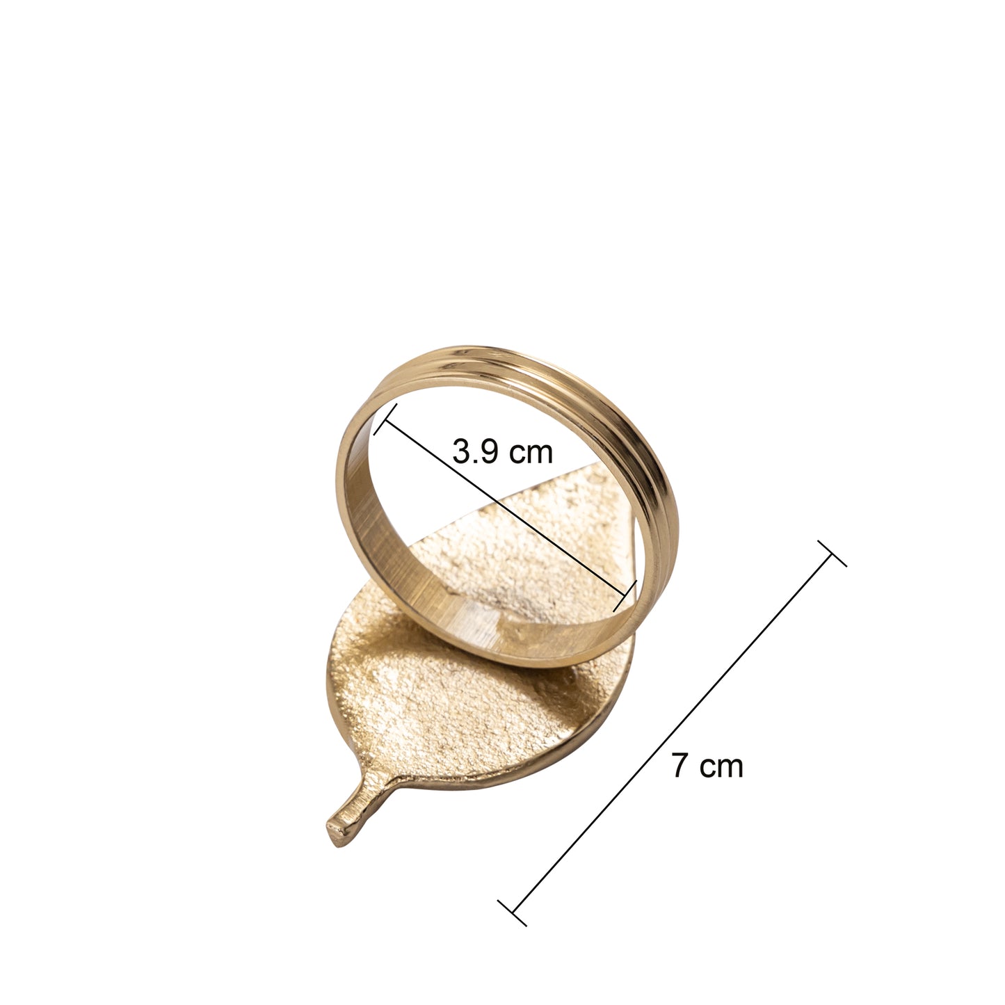 Fall Leaf Metal Napkin Ring Gold (Set of 4)