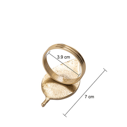 Fall Leaf Metal Napkin Ring Gold (Set of 4)