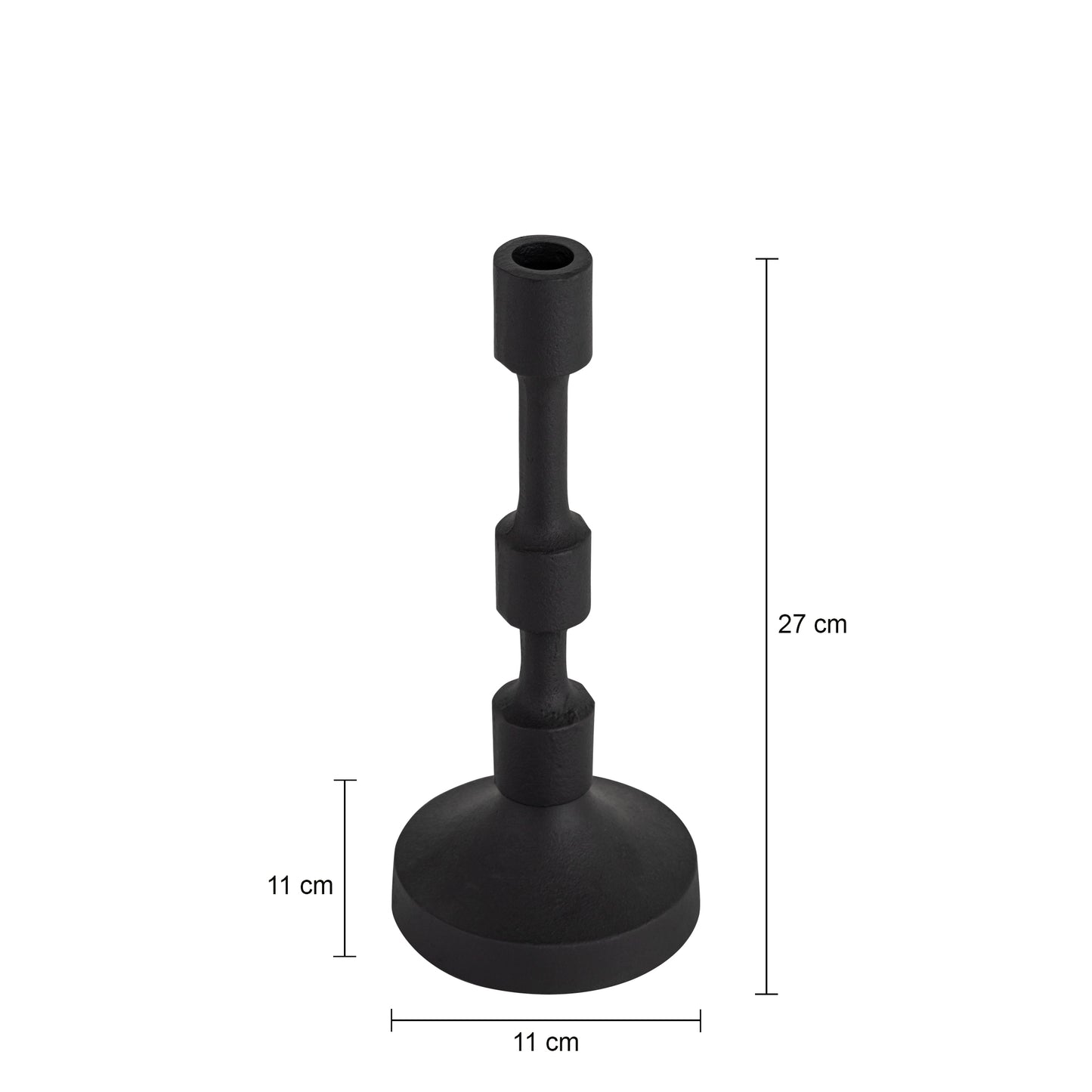 Camden Set of 3 Candle Holders Matte Black Finish