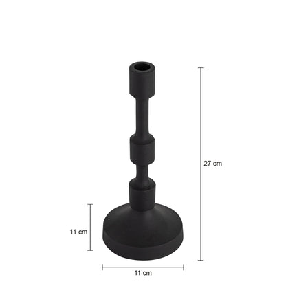 Camden Set of 3 Candle Holders Matte Black Finish