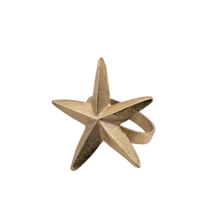 Star Metal Napkin Ring Classic Gold (Set of 4)