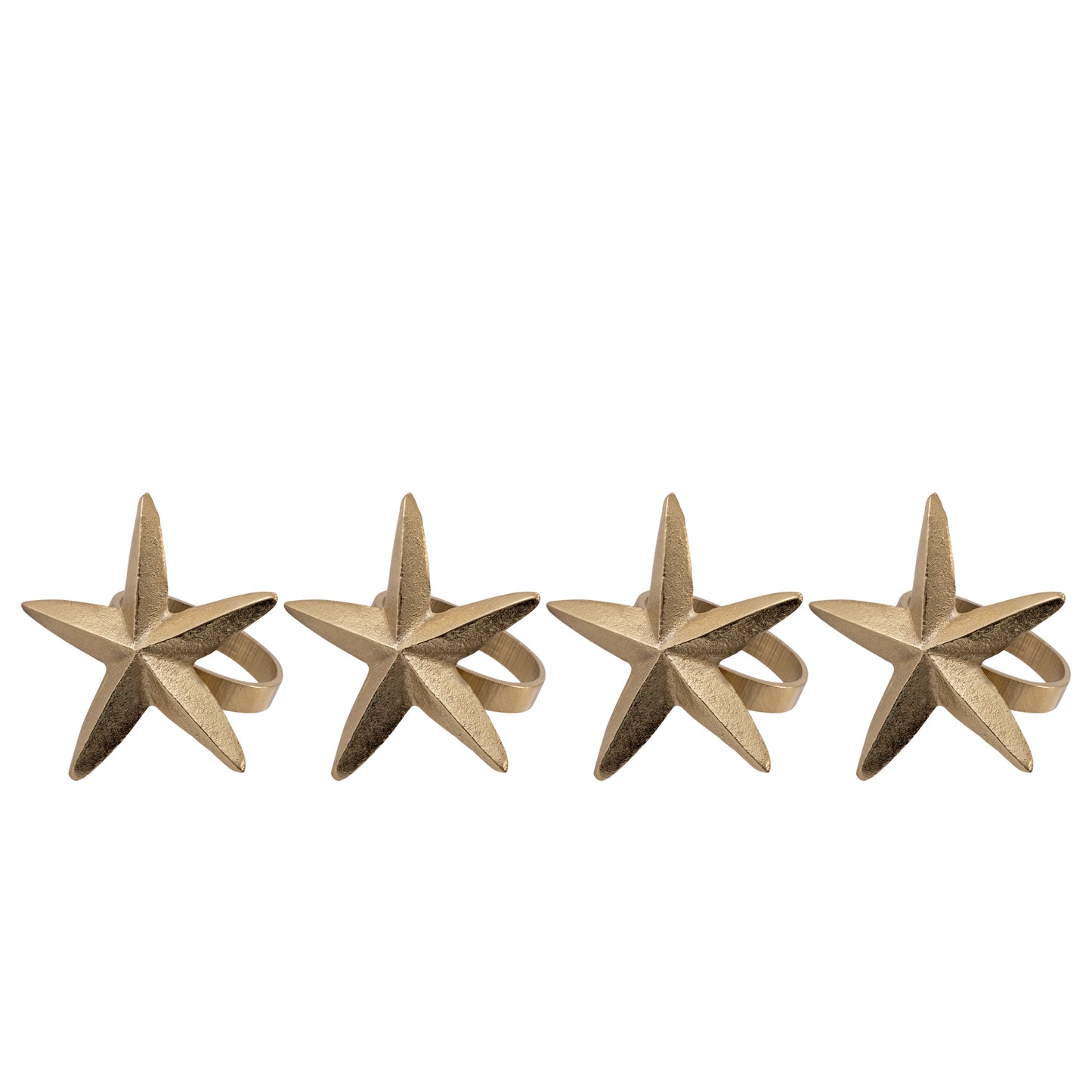 Star Metal Napkin Ring Classic Gold (Set of 4)