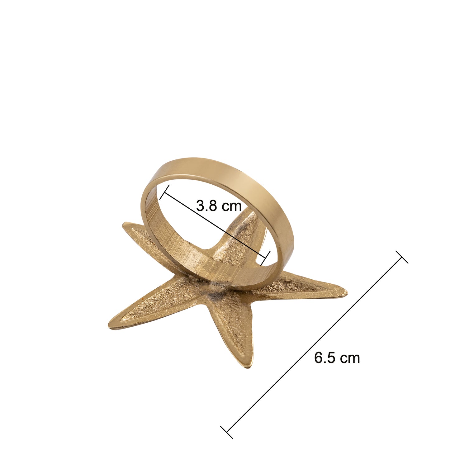 Star Metal Napkin Ring Classic Gold (Set of 4)