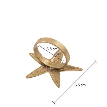 Star Metal Napkin Ring Classic Gold (Set of 4)