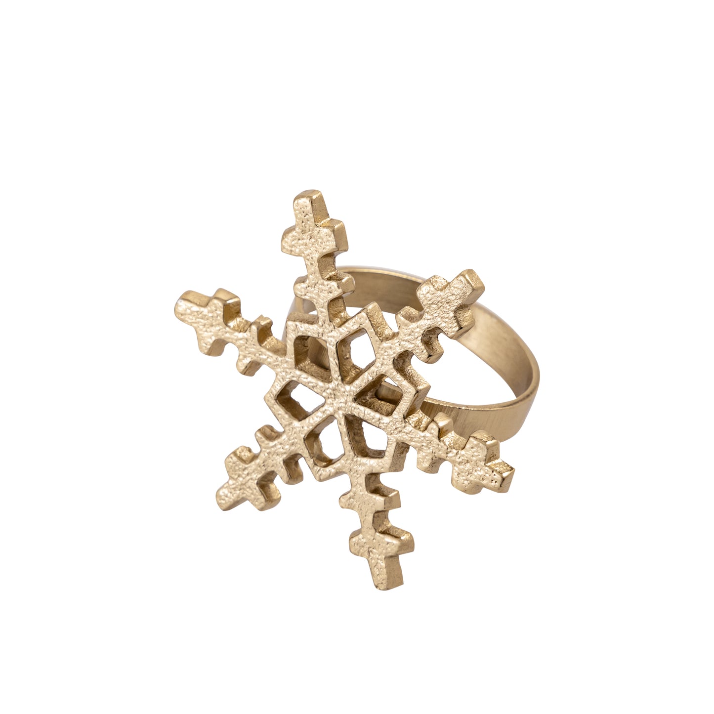 Snowflake Metal Napkin Ring Gold (Set of 4)