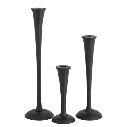 Buxton Set of 3 Candle Holders Matte Black Finish