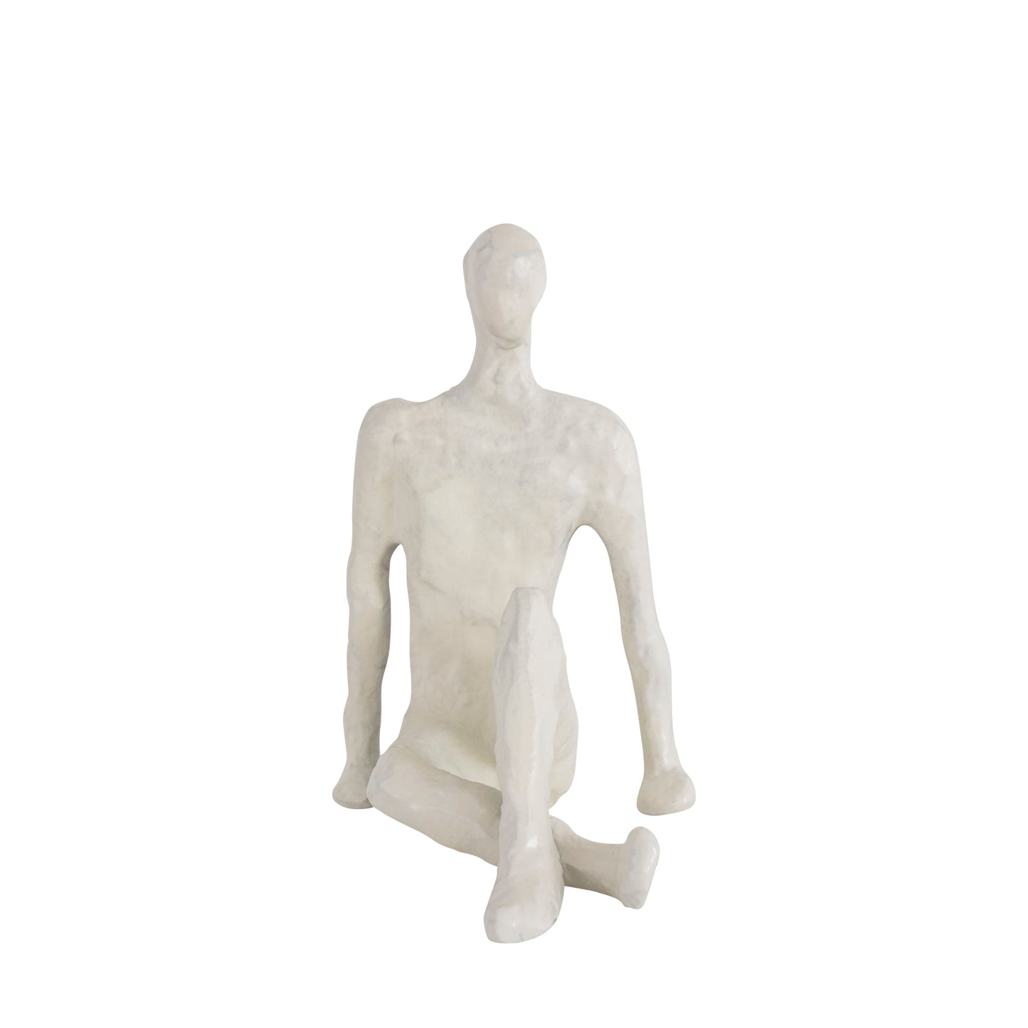 Kingsley Sitting Man Statuette Matte White Finish