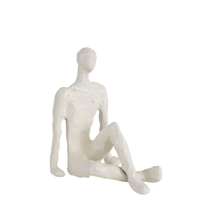 Kingsley Sitting Man Statuette Matte White Finish