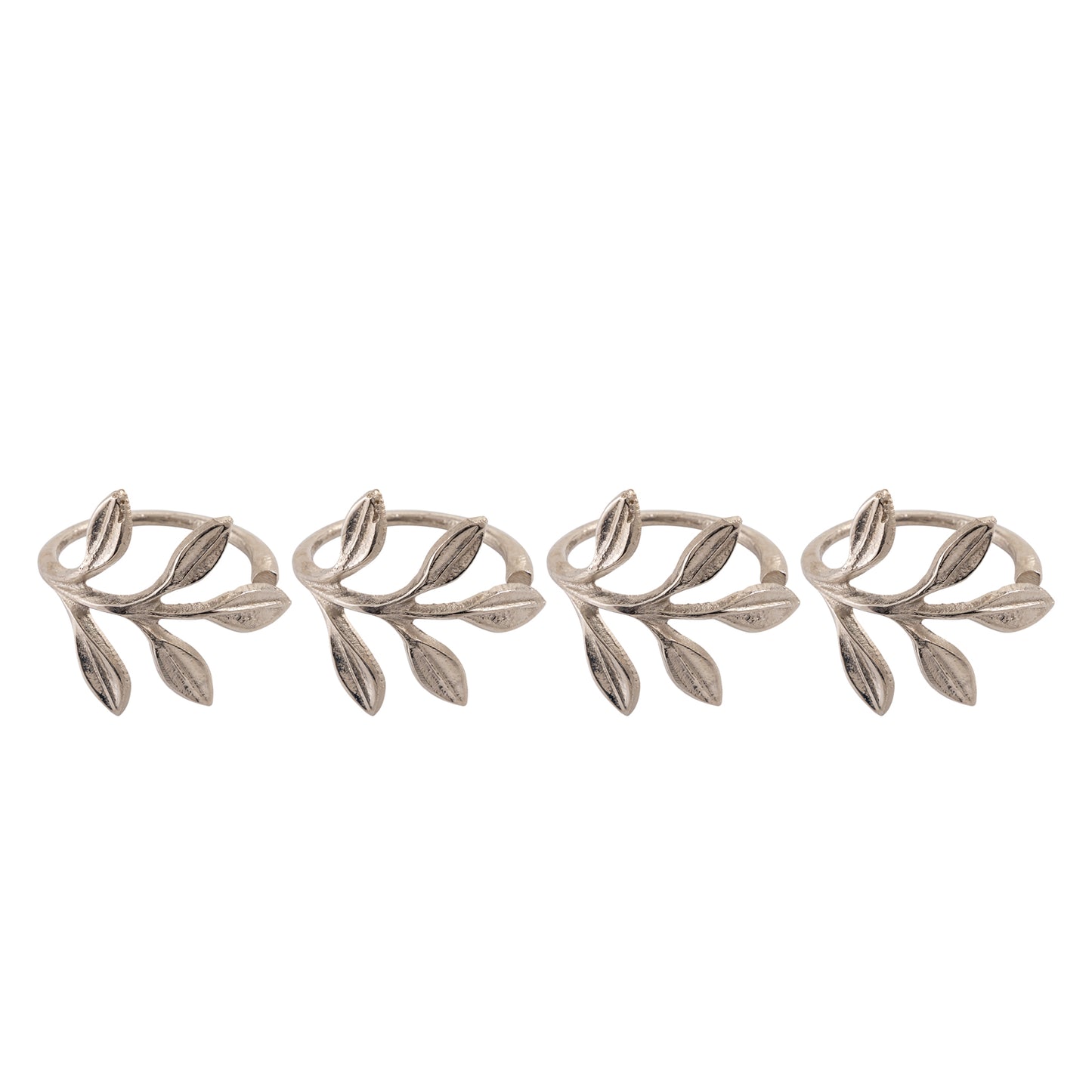 Rosemary Metal Napkin Ring Silver (Set of 4)