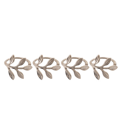 Rosemary Metal Napkin Ring Silver (Set of 4)