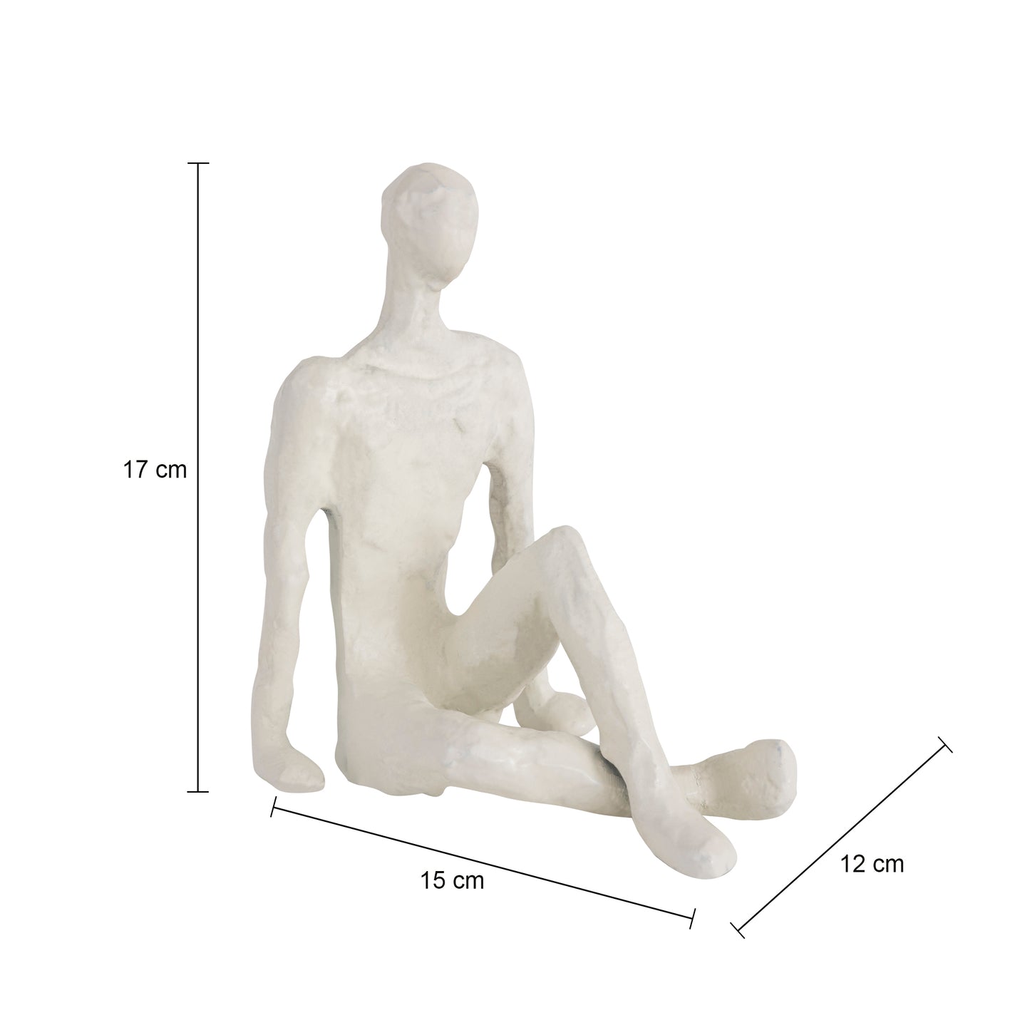 Kingsley Sitting Man Statuette Matte White Finish