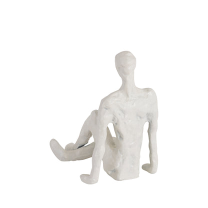 Kingsley Sitting Man Statuette Matte White Finish