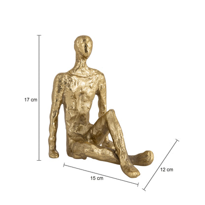 Kingsley Sitting Man Statuette Gold Finish