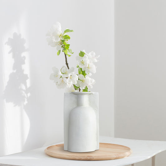 Sutton Metal Vase Handmade Matte White Finish