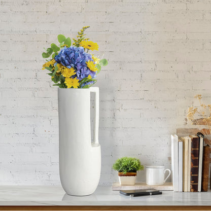 Brent Metal Vase Single Handle Matte White Finish