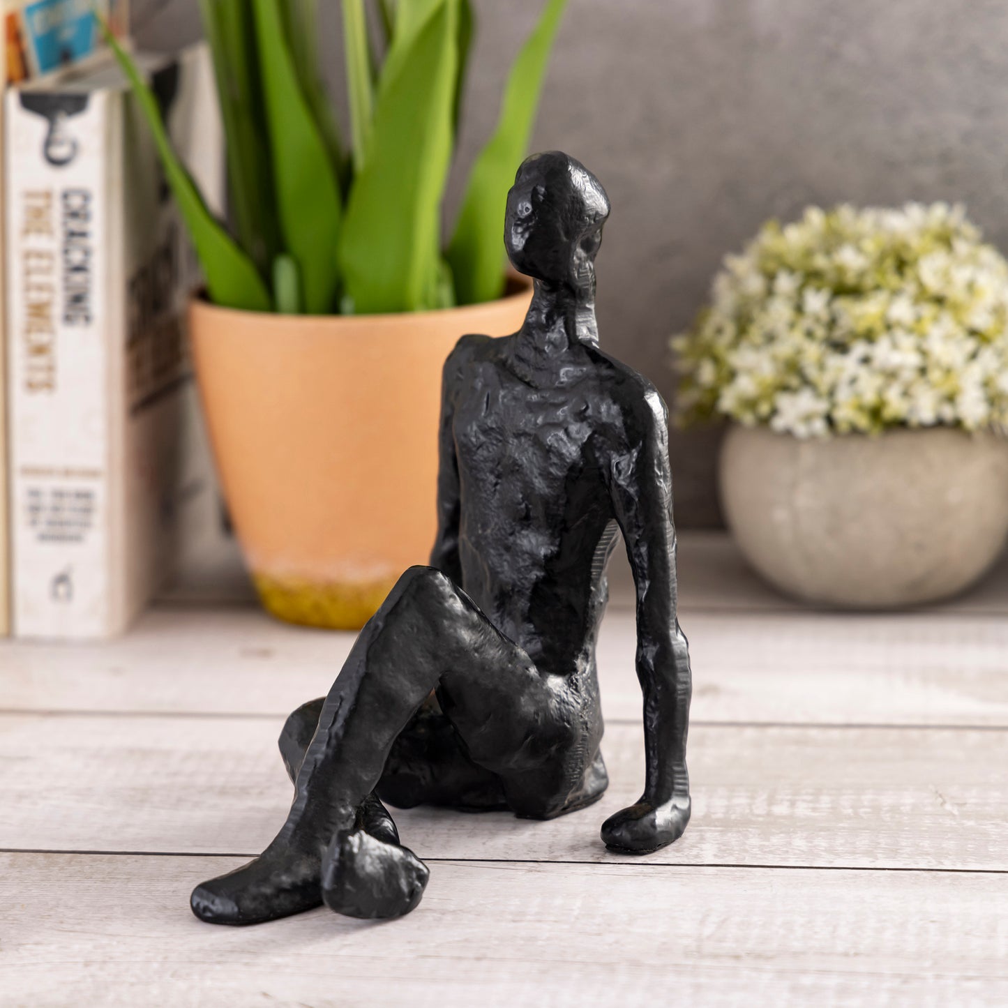 Kingsley Sitting Man Statuette Bronze Finish