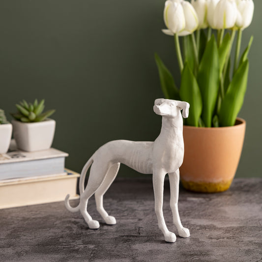 Aspen Standing Dog Statuette Matte White Finish