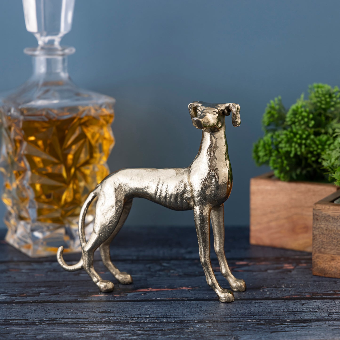 Aspen Standing Dog Statuette Gold Finish