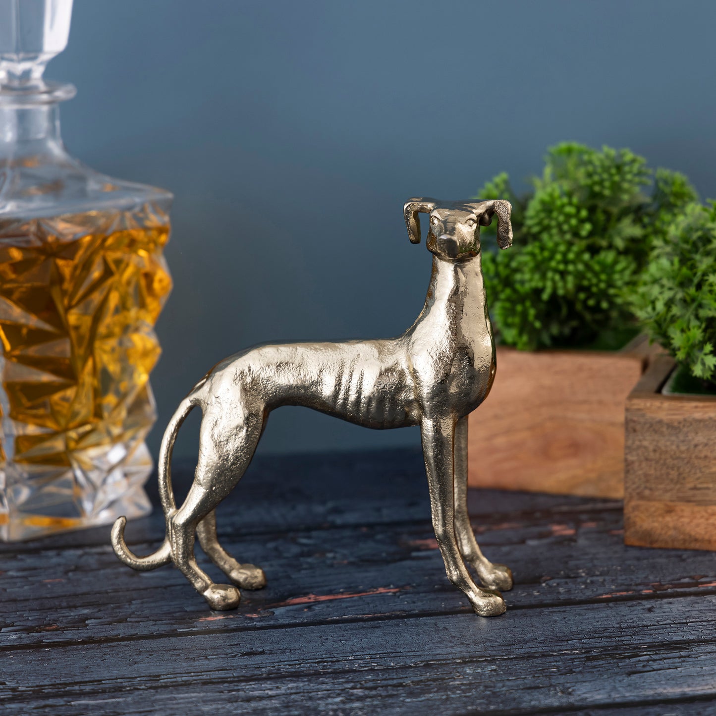 Aspen Standing Dog Statuette Gold Finish