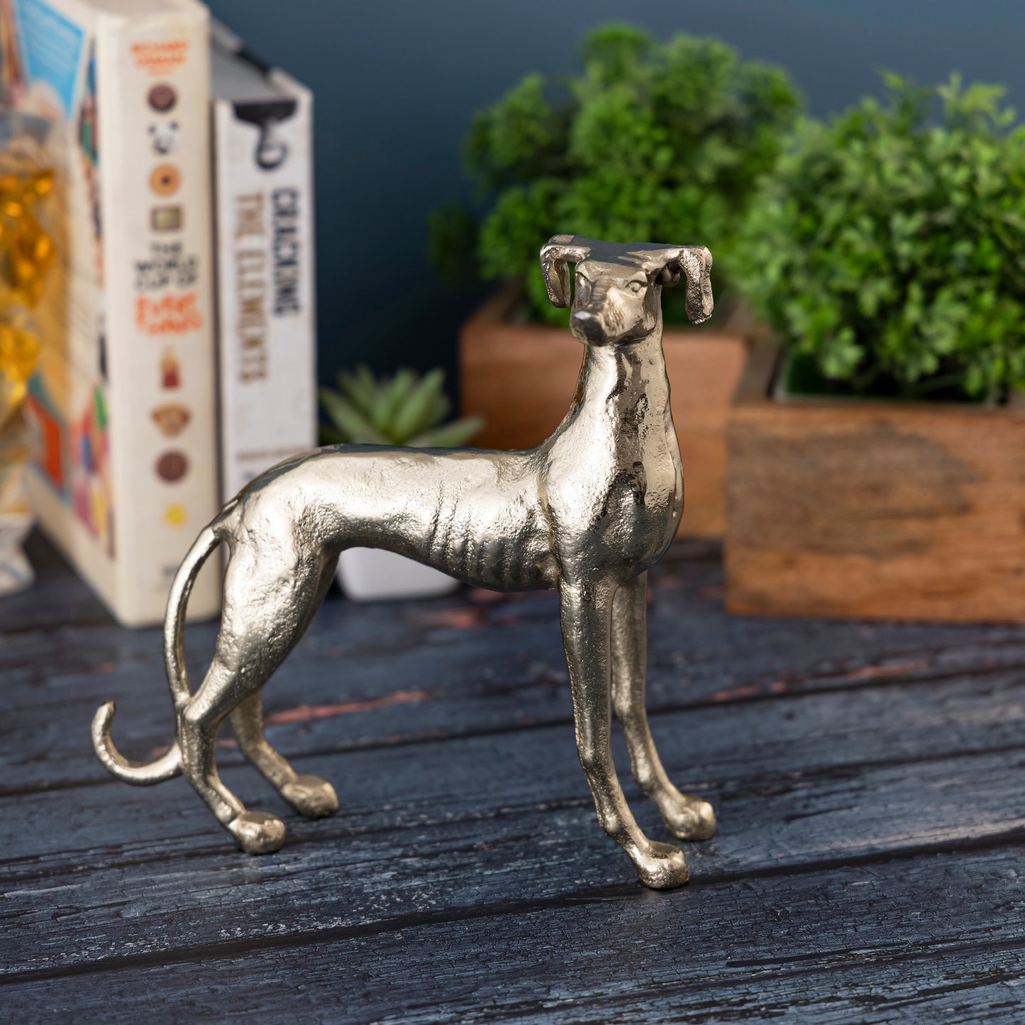 Aspen Standing Dog Statuette Gold Finish