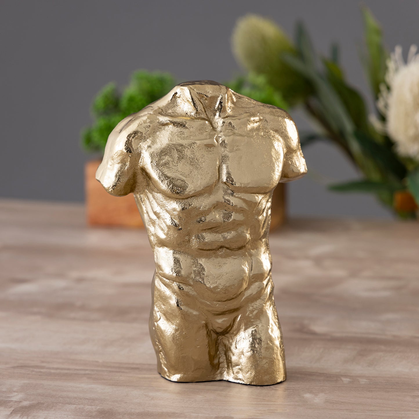 Apollo Male Decorative Bust Gold Finish