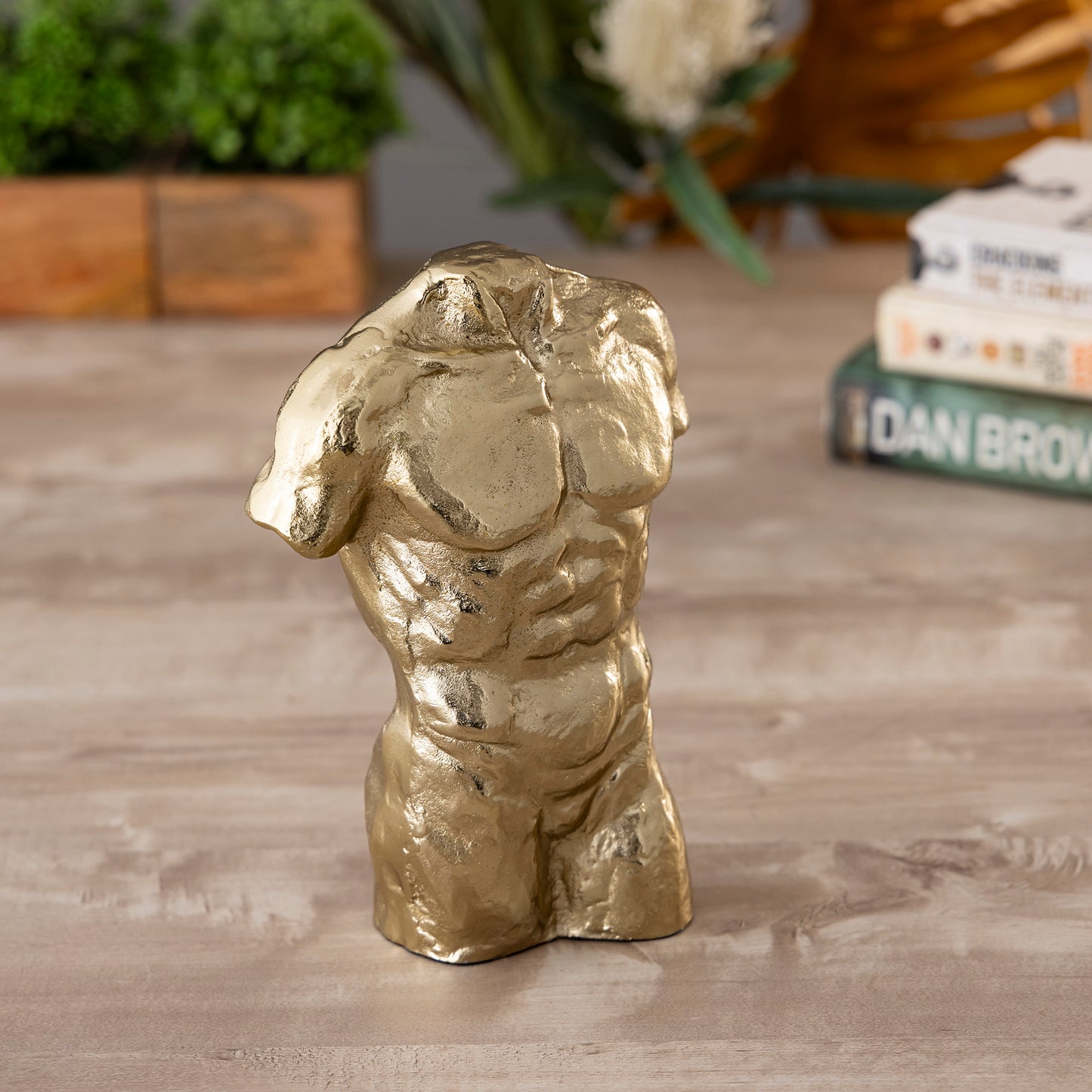 Apollo Male Decorative Bust Gold Finish