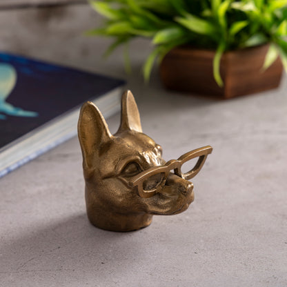 Chester Dog Statuette Antique Gold Finish