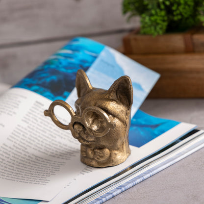 Poppy Cat Statuette Antique Gold Finish