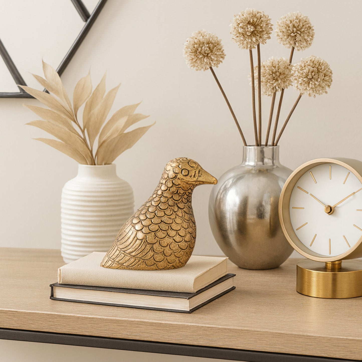 Chirpy Pigeon Bird Statuette Antique Brass