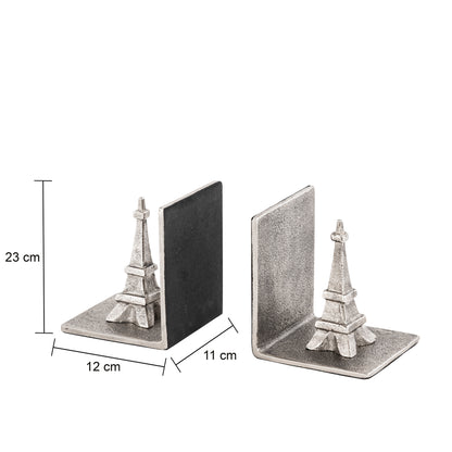 Eiffel Tower Bookends Set of 2 Antique Silver