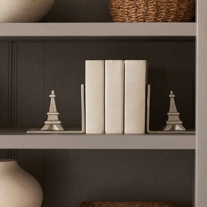 Eiffel Tower Bookends Set of 2 Antique Silver