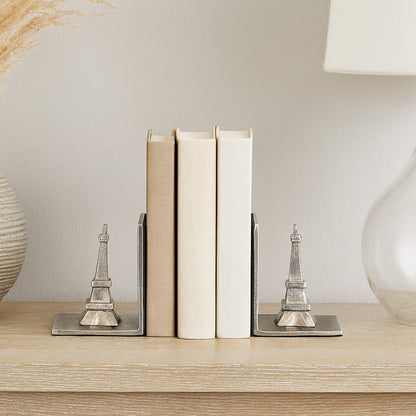 Eiffel Tower Bookends Set of 2 Antique Silver