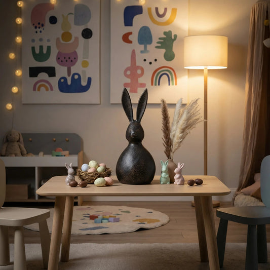 Antique Bronze Aluminium Bunny Rabbit Statue Large – Easter Decor | Hoppy – Serene Living