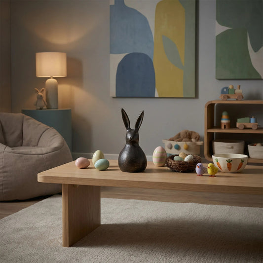 Antique Bronze Aluminium Bunny Rabbit Statue Small – Easter Decor | Hoppy – Serene Living