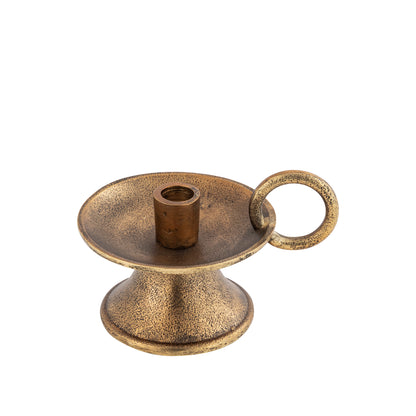 Banbury Taper Short Candle Holder Antique Brass