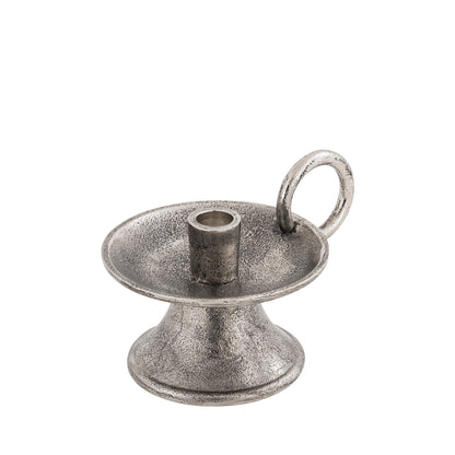 Silver candle holder on a white background