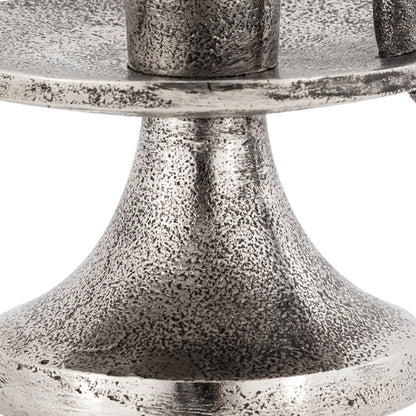 Corby Short Taper Candle Holder Antique Silver