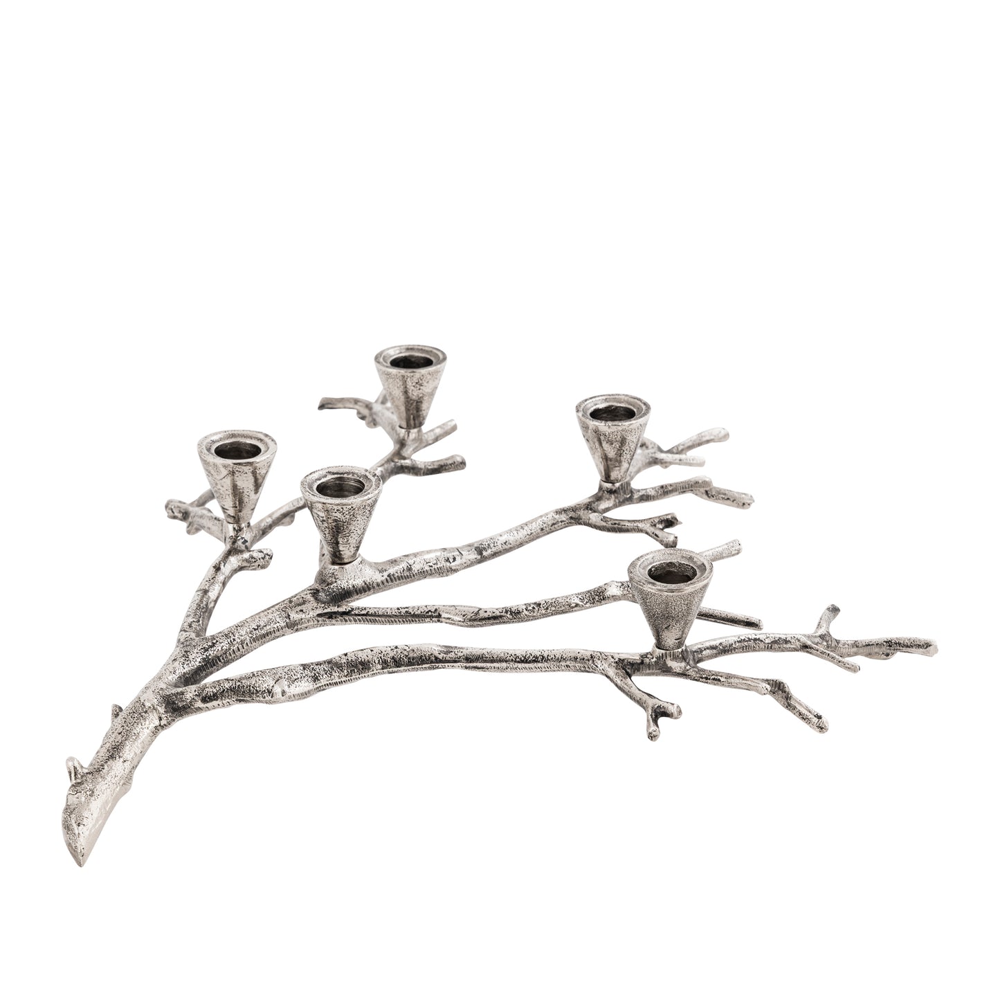 Dunster Branch Design 5-Light Taper Candle Holder Antique Silver