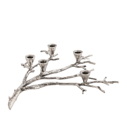 Dunster Branch Design 5-Light Taper Candle Holder Antique Silver
